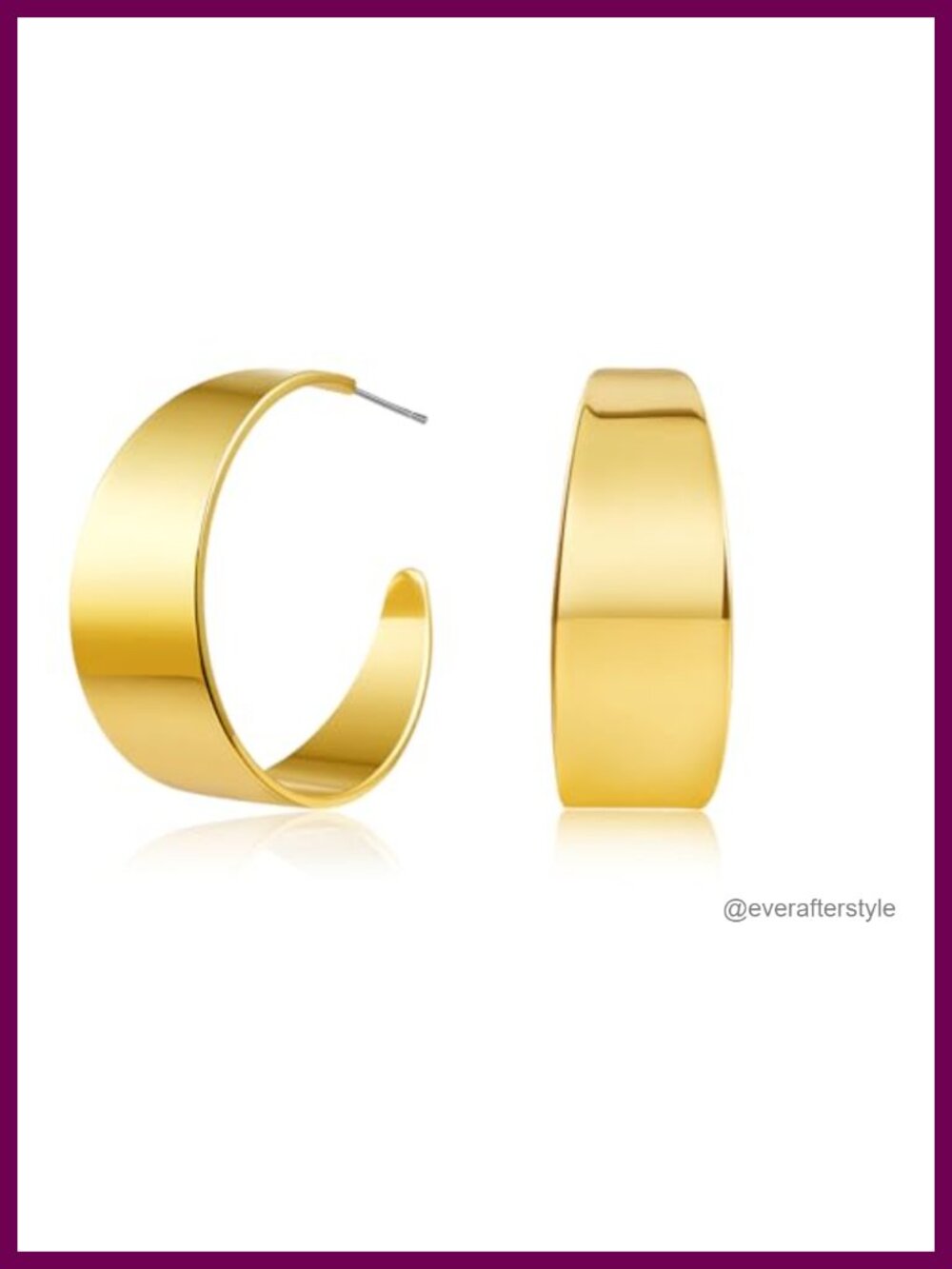 Chunky Gold Hoop Earrings 18K Gold Plated S925 Silver Post